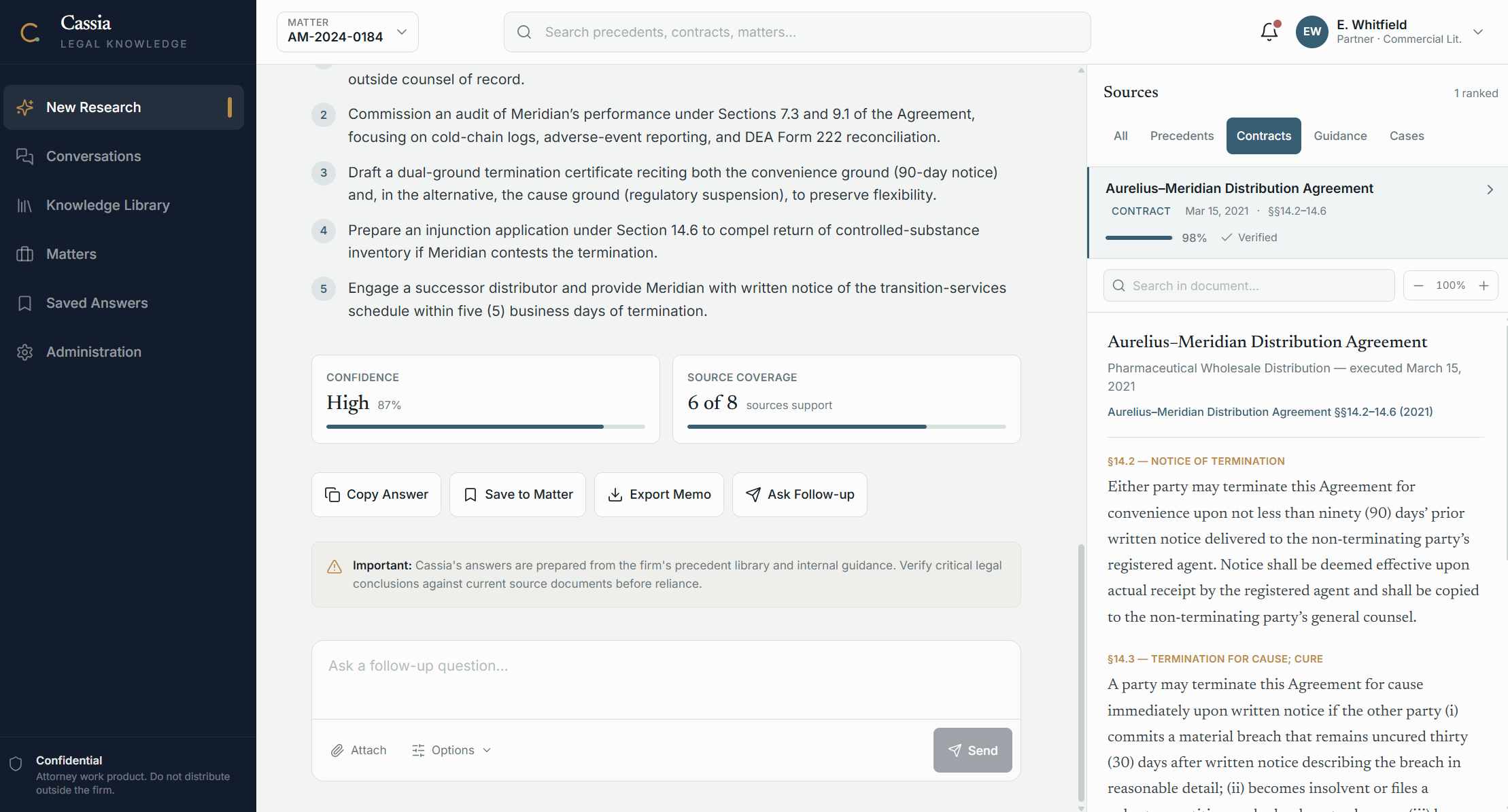 Cassia Assistant document answer view